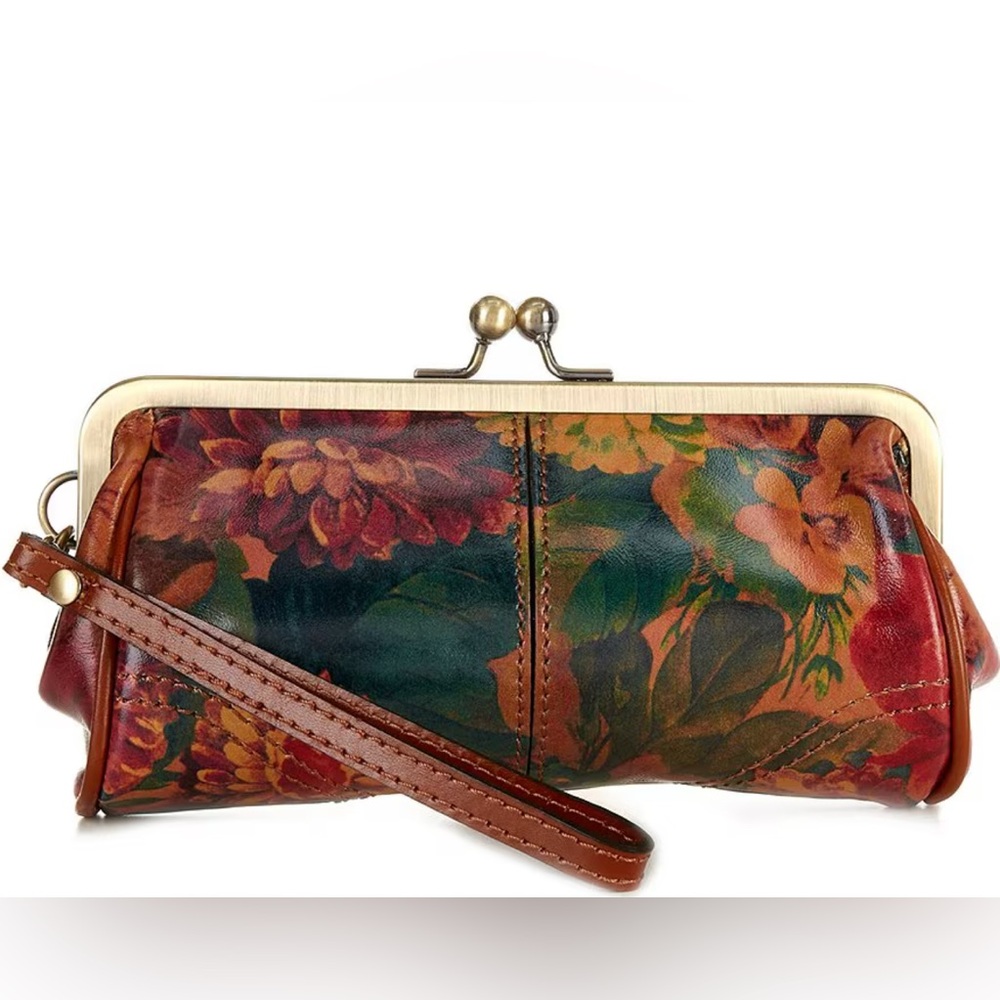 Patricia Nash Renna Floral Print Kisslock Wristlet